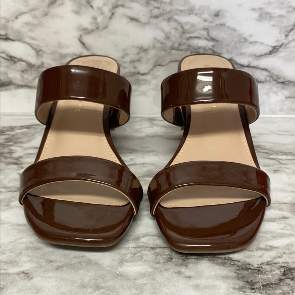 Brown Patent Leather Women's Sandals